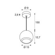 SLV pendellampe Light Eye 150, hvid, Ø 15 cm, metal