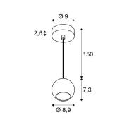 SLV pendellampe Light Eye 90, hvid, Ø 9 cm, metal