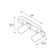 SLV LED-loftspot Noblo, hvid, 2.700 K, længde 24 cm