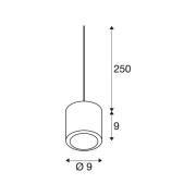 SLV LED-hængelampe Oculus, kobberfarvet, Ø 9 cm, dæmpbar til varmt lys