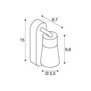 SLV væglampe Puri 2.0 Cone, sort/guldfarvet, 15 cm