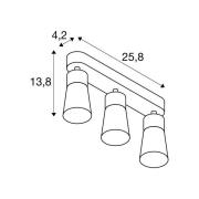 SLV loftlampe Puri 2.0 Cone sort/guldfarvet 26 cm 3 lyskilder