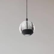 Lucande LED-pendellampe Hayley, sort, 1 lyskilde, glas