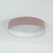 LED-loftlampe Plafond, pink, stof, Ø 45 cm, dæmpbar