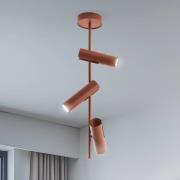 Loftspot Leda 3, teglrød, 3 lyskilder, stål, højde 76 cm