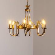 Lysekrone Castle, lys patineret, Ø 62 cm, metal, 6 lyskilder.