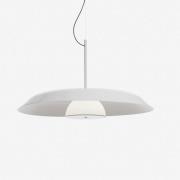 Oluce LED-hængelampe Iride, Ø 85 cm, hvid, metal, glas