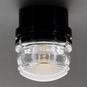 Oluce LED-væglampe Fresnel, sort, aluminium, glas, 2.700 K