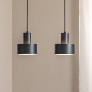 Hængelampe Rif 2, antracit, 2 lyskilder, lineær, stål