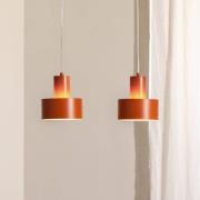 Hængelampe Rif 2, teglrød, 2 lyskilder, lineær, stål