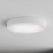Cleo 500 loftlampe, hvid, sensor, IP54, Ø 50 cm, metal