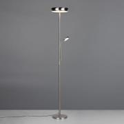 LED-gulvlampe Palermo, nikkel mat, fjernbetjening, hukommelse