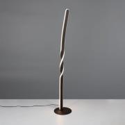 LED-gulvlampe Ginko, sort mat, metal, højde 110 cm