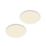 Philips LED-loftlampe SuperSlim 2-pak IP44 Ø 25 cm 4.000 K