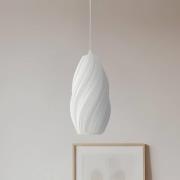 Lindby pendellampe Nuvia, Ø 15,5 cm, hvid, 3D-print
