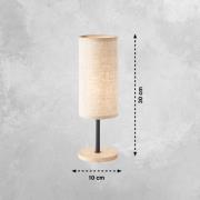 Parma bordlampe, beige, hør/træ, 30 cm høj, E14