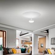 LED-loftlampe Yuko, hvid, metal, 23 cm høj, dæmpbar