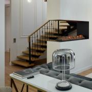 Maytoni LED-bordlampe Spirito, grå, glas, højde 42 cm