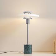 Lindby bordlampe Branford, 46 cm hvid/grøn, opalglas/marmor