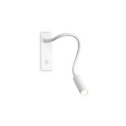 Ideal Lux LED-væglampe IO, hvid, fleksibel arm, afbryder