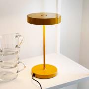 Dyberg Larsen LED-bordlampe Starlight, gul, højde 26 cm