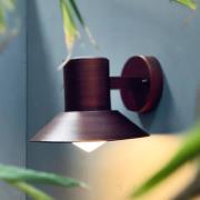 Dyberg Larsen udendørs væglampe Venice, kobberfarvet, Ø 20 cm