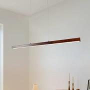 Lucande LED-hængelampe Nihalo, valnød, 122 cm, dæmpbar, CCT