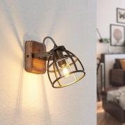 Lindby loftspot Rutger, 16 cm, 2 lyskilder, træ, bur, E14