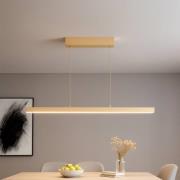 LED-hængelampe Vayana, længde 114 cm, sandfarvet, metal, CCT