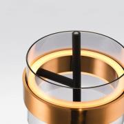 LED-bordlampe Inside, messingfarvet/røggrå, højde 49 cm