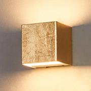 Lindby LED-væglampe Quentin, 9 cm bred, guldfarvet, metal