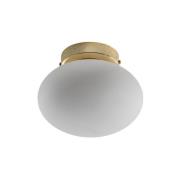 Loftlampe Ufo, guld/hvid, Ø 18 cm, glas, G9