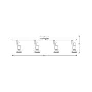 OSRAM loftspotter, sølv, metal 4 lyskilder GU10-LED 2.700 K