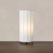 Bordlampe Hikari, Ø 14 cm, hvid/sort, stof/metal