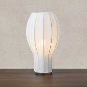 Bordlampe Hikari, Ø 22 cm, hvid/sort, stof/metal