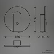 LED-væglampe Taro, lyseguld, Ø 15 cm, sensor