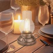 LED-bordlampe Brilo unplugged Kanea bronzefarvet 18 cm