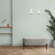 Væglampe Emoti, beige, 2 lyskilder, stål, længde 27 cm