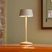 LED-bordlampe med batteri Facetta, 3-pak, beige, 22 cm, IP44