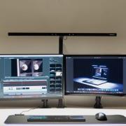 LED-monitorlampe MAULgate, sensor, dæmpbar, sort, klemme