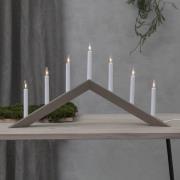 Lysestage Arrow, flad, 7-flamme, grå