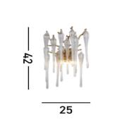 Væglampe Heritage, bredde 25 cm, guldfarvet/klar, glas