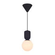 Hængelampe Sadie, sort, Ø 15 cm, glas/keramik