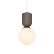 Hængelampe Sadie, lysebrun, Ø 15 cm, glas/keramik