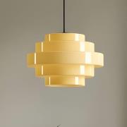 Hængelampe Filo, gul, Ø 28 cm, glas