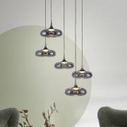 SCHÖNER WOHNEN LED-hængelampe Posh 5 lyskilder, røget glas, 3.000 K