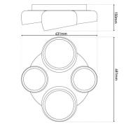 LED-loftlampe Eliora, 4 lyskilder, hvid, CCT, fjernbetjening