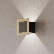 LED-væglampe Chile S, eg/granit, højde 15 cm, dæmpbar