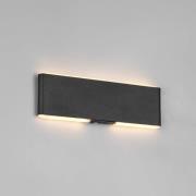 LED-akku-væglampe Conchita, bredde 22 cm, sort, metal