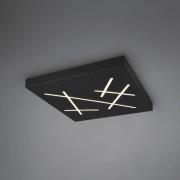 LED-loftlampe Snip, sort mat, længde 50 cm, metal, CCT
